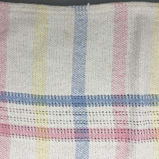 Vintage Beacon Baby Blanket Pastel Multicolor Plaid White // WPL 1675 3