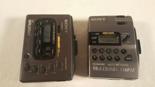 Two Vintage Sony Walkman Cassette Wm - Fx42 Fm/am And Wm - Fx43 Parts/repair