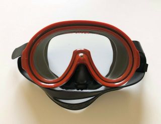 Dacor Tempered Lens Scuba Diving Goggles Red And Black Vintage