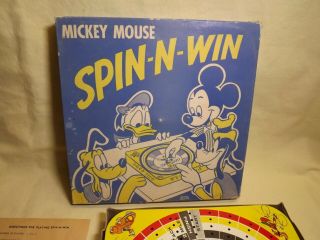 VINTAGE Mickey Mouse Spin ' n ' Win Tin Lithographed Game 2