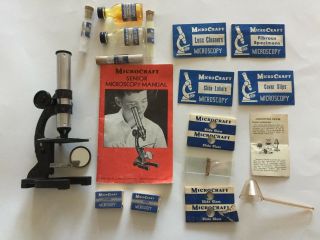 Vintage Toy Microscope Set - Porter Chemical Company 1954