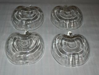 Vintage Hazel Atlas Orchard Pattern Clear Glassware Apple Dessert Bowls - Set of 2