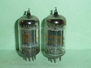 Rca 5687 Black Plate Tubes - Matched Pair,  Test Nos