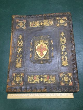 Antique Leather Bible Cover 3d Decorative Painted Tooled
