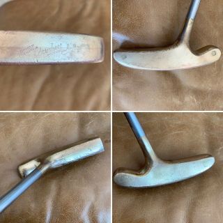 Vintage Wide Sole Bullseye putter/chipper Combo? MLO? 35” Leather Grip 7