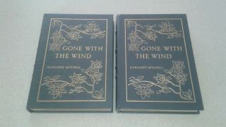 1968 Gone With The Wind Volumes I & Ii M.  Mitchell Leather Bound Easton Press