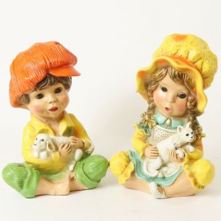 Vintage Boy And Girl (alice And Andy) Statues C.  1974.  Universal Statuary 293