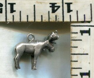 Vintage Sterling Bracelet Charm 93621 A Moose.  No,  An Elk.  No,  A Moose.  $16