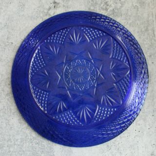 Set Of 4 Vintage Cobalt Blue Glass Luminarc Arcoroc 10 " Dinner Plates Sapphire