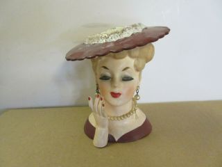 Vintage Lady Head Vase Napco Ware C3343b