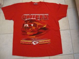 Vintage NFL Kansas City Chiefs American Football Conference Fan Red T Shirt XL 2