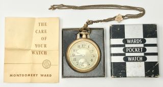 Vintage 1940 Montgomery Ward Illinois Pocket Watch 17 Jewel Scp