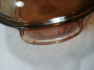 VTG Corning Ware 4L Oval Roaster Vision Amber Glass Casserole with Pyrex Lid USA 3