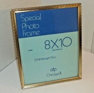 Vintage Gold Finish Metal 8 X 10 Standing Photo Picture Frame 1/2 " Stock