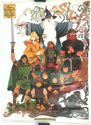 Vintage 1978 Lord Of The Rings Poster Ralph Bakshi Animated Promo