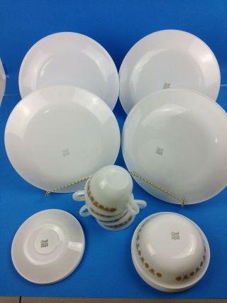 Vintage Corelle Butterfly Gold Corning Ware 16 Piece Service For 4 6