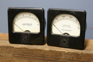 Vintage Amperes Volts Meter Gauges Steampunk Industrial Kepco Direct Current