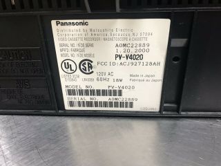 Panasonic PV - V4020 4 Head HiFi Omnivision VCR VHS 120v W/ Remote 3