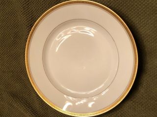 Vintage China Mz Austria 9 1/2” Dinner Plate.  White With Gold/black Trim
