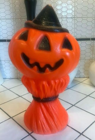 Vtg 1968 Empire Plastics Pumpkin Jack - O - Lantern Haystack Halloween Blow Mold