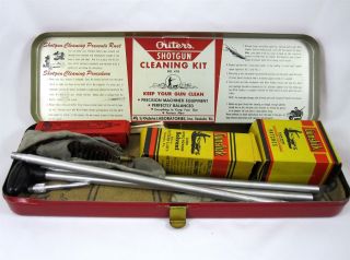 Outers Gunslick Shotgun Gun Cleaning Kit Red Metal Box No.  478 Vintage 1950s Usa