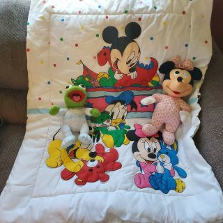 Disney Babies Crib Blanket Vintage Minnie Mouse Cermit Bundle Dundee Comforter