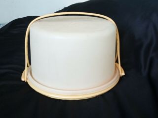 Vintage Tupperware Cake Taker Carrier Keeper Gold With Handle