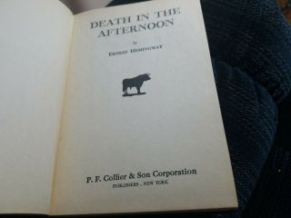 ERNEST HEMINGWAY DEATH IN THE AFTERNOON P.  F.  COLLIER HB 1932 5