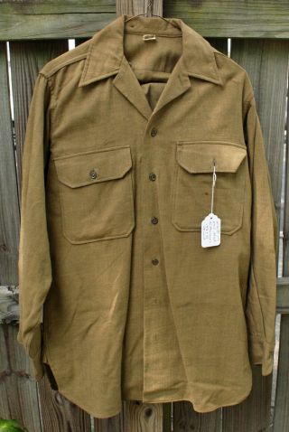 Vintage Wwii U.  S.  Army Wool Shirt And Slack Pants 1942
