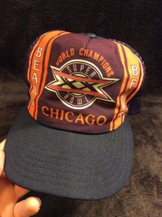 Nfl Chicago Bears Bowl Xx Vintage Trucker Style Hat Snapback Description