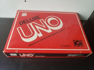 Vintage Uno Deluxe Edition Card Game Complete Instructions Score Pad 1978