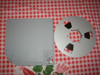VG,  Quantegy Grand master 456 NAB Metal reel 10.  5 ¼” some tape plastic case 5