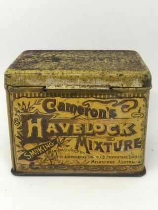 Vintage Tobacco Tin,  Cameron’s Havelock Smoking Mixture 4oz Melbourne Australia