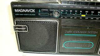 Magnavox Model D8060 4 Speaker System Cassette AM/FM Boombox Radio Vtg Black 2