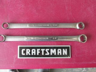 2 Vintage Craftsman Box End Wrenches 9/16 X 5/8 Vv & 1/2 X 9/16 Va Made In Usa