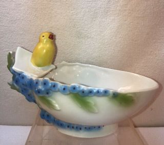 Vtg 1940’s Us Zone Germany Easter Forget - Me - Not Flowers Chick Candy Dish Bowl
