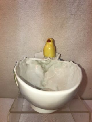 Vtg 1940’s US Zone Germany Easter Forget - Me - Not Flowers Chick Candy dish Bowl 3