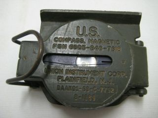 Vintage 1969 Vietnam War Era U.  S.  Military Magnetic Compass 6605 - 846 - 7618