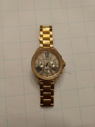 Vintage Michael Kors Mk 6095 Wren Gold Glitz Wrist Watch