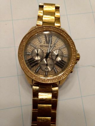 Vintage Michael Kors MK 6095 Wren Gold Glitz Wrist Watch 3