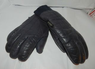 Biker Vtg Gordini Black Leather Biker Gloves Men Large