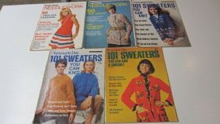 5) Vintage Fashions Crochet & Knit Magazines: Needlework & 101 Sweaters