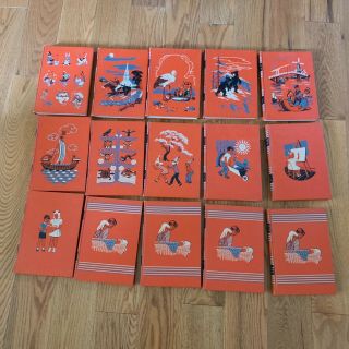 Vintage Childcraft Books 1949/1954 Set of 15 Vols.  1 - 15 Orange Hardcover Estate 2