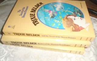 17 - 18 - 19 Trixie Belden oval paperbacks - uninvited guest - Grasshopper - Treasure 2