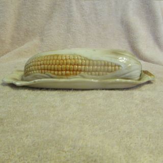 Vintage French Country Inspired - Sculpted Ceramic Corn Cob Butter Dish 9 " X3.  5 "