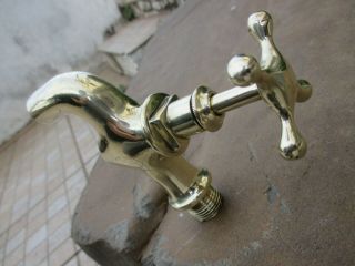 True Vintage In Brass Garden Tap Faucet 1/2 " Standart Fully Functional