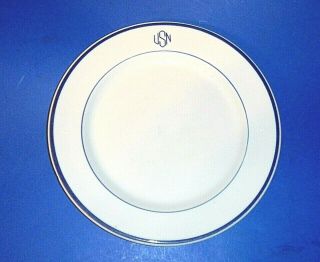 Vintage Shenango China " Usn " U.  S.  Navy 9 5/8 " Dinner Plate - Newcastle,  Pa - Vgc