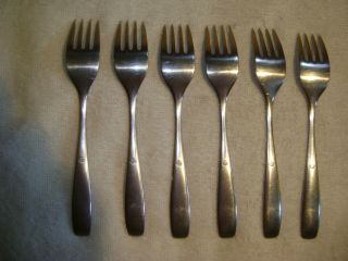 VTG WMF CROMARGAN GERMANY LINE? STAINLESS SALAD FORK MID - CENTURY TRIANGLE STAMP 2