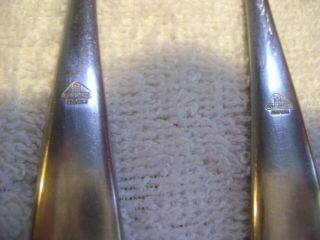 VTG WMF CROMARGAN GERMANY LINE? STAINLESS SALAD FORK MID - CENTURY TRIANGLE STAMP 5