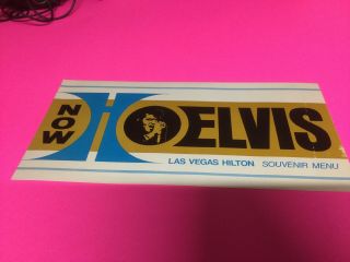 Vintage Elvis Presley Memorabilia Las Vegas International Hilton Souvenir Menu